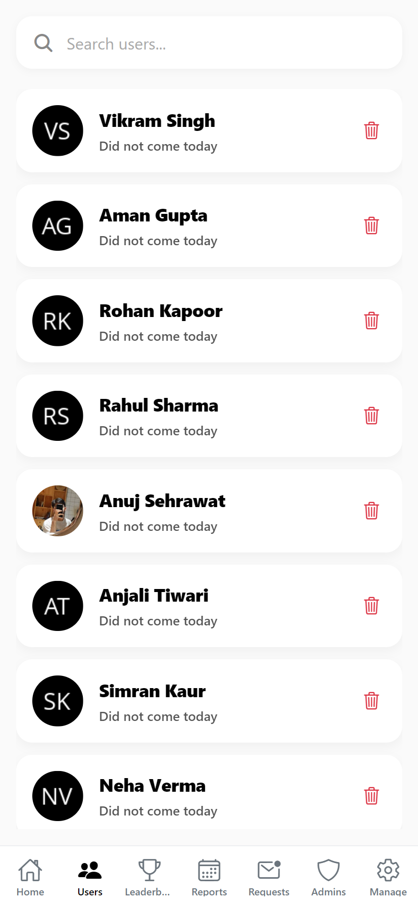 Users List